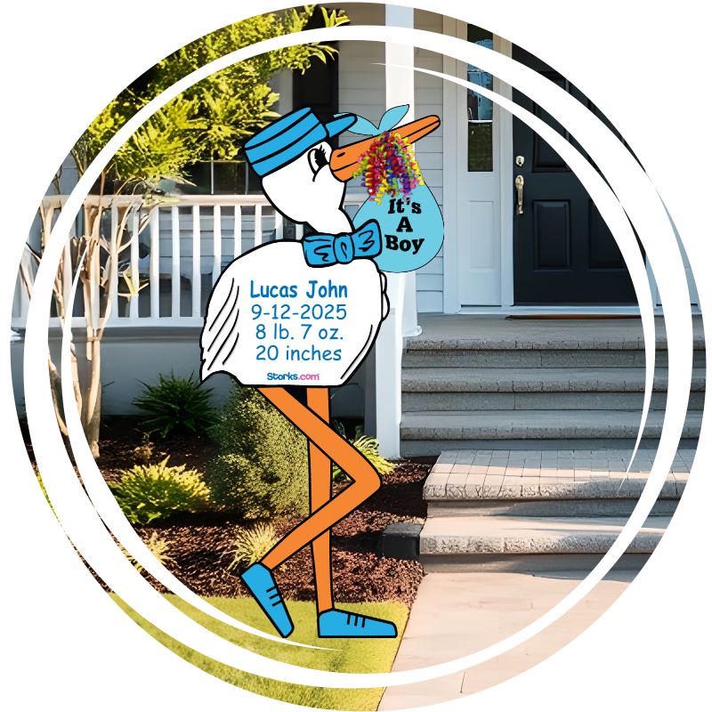 Tall Stork Sign Package for Baby Boy